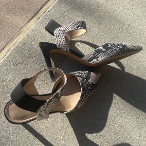 Snakeskin heels with ankle strap
